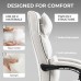 DOWINX Fabric Office Chair, Ergonomic Gaming Computer Chair with Footrest, Lumbar Support, Swivel Wheels for Home, Office - LS-6653F